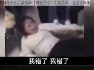 缅甸开火车失禁思梦【缅甸开火车失禁思梦，是怎么回事？】