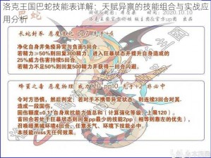 洛克王国巴蛇技能表详解：天赋异禀的技能组合与实战应用分析