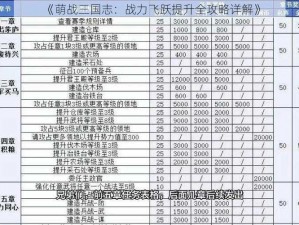 《萌战三国志：战力飞跃提升全攻略详解》