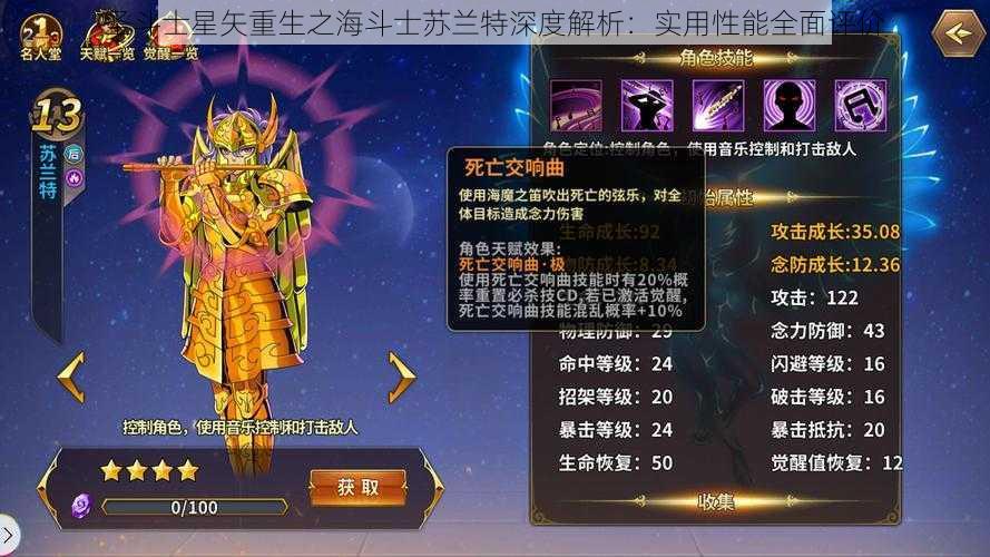 圣斗士星矢重生之海斗士苏兰特深度解析：实用性能全面评价