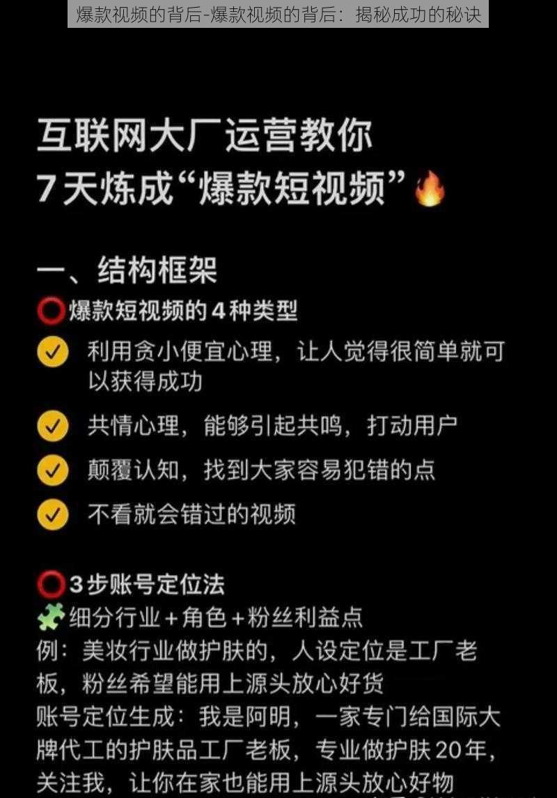 爆款视频的背后-爆款视频的背后：揭秘成功的秘诀