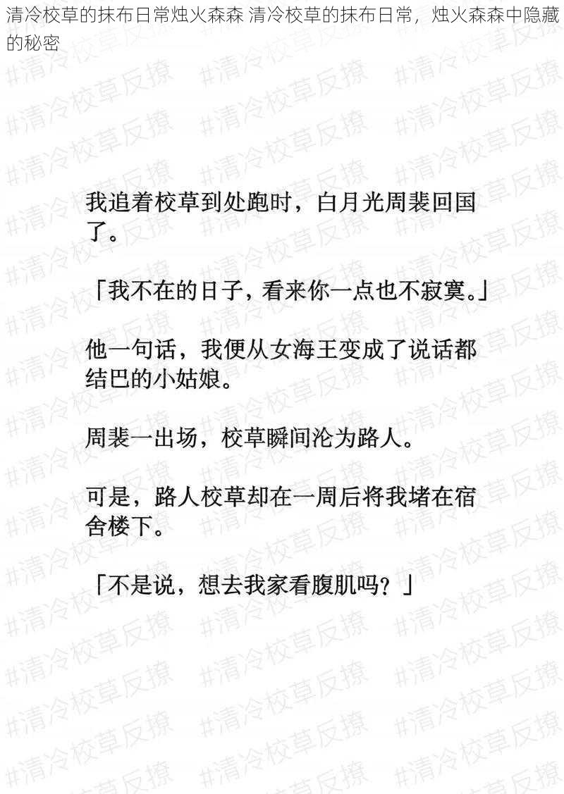 清冷校草的抹布日常烛火森森 清冷校草的抹布日常，烛火森森中隐藏的秘密