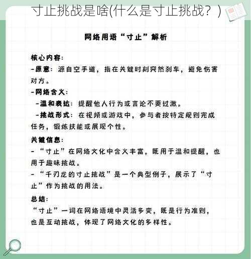 寸止挑战是啥(什么是寸止挑战？)