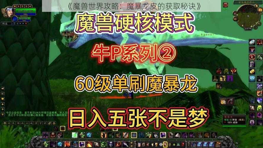 《魔兽世界攻略：魔暴龙皮的获取秘诀》