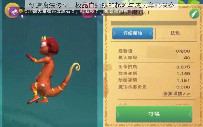 创造魔法传奇：极品血蜥蜴的起源与成长奥秘探秘