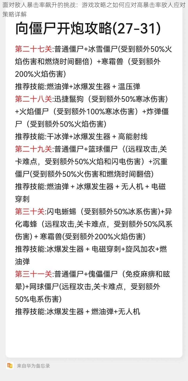 面对敌人暴击率飙升的挑战：游戏攻略之如何应对高暴击率敌人应对策略详解